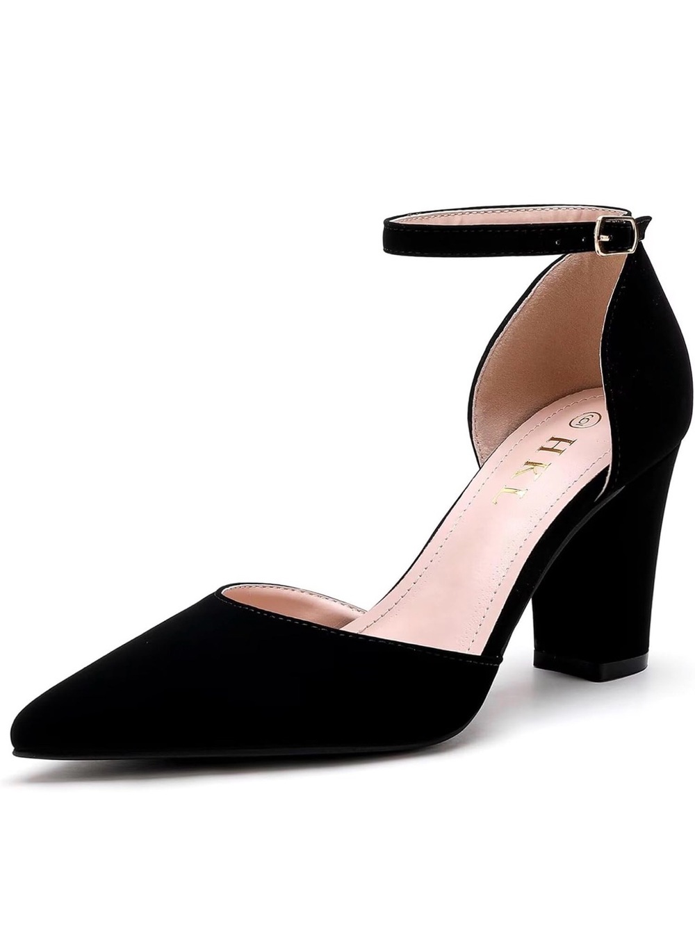 Closed Toe Ankle-Strap Block Heel, 7.5